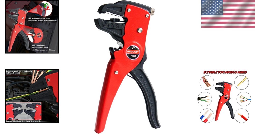 Wire Cutter Cable Stripper Pliers Electrical Cable Crimper Terminal Tool US