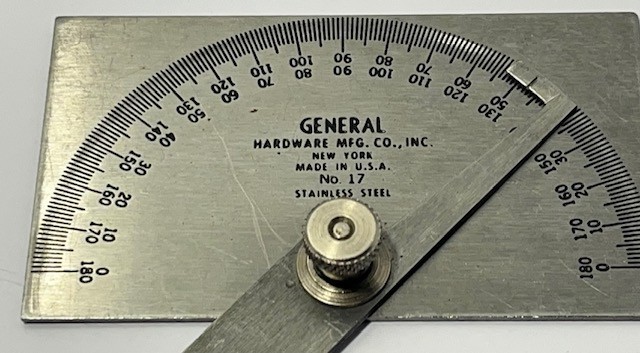 General Tools No. 17 Stainless Steel Square Head Angle Protractor