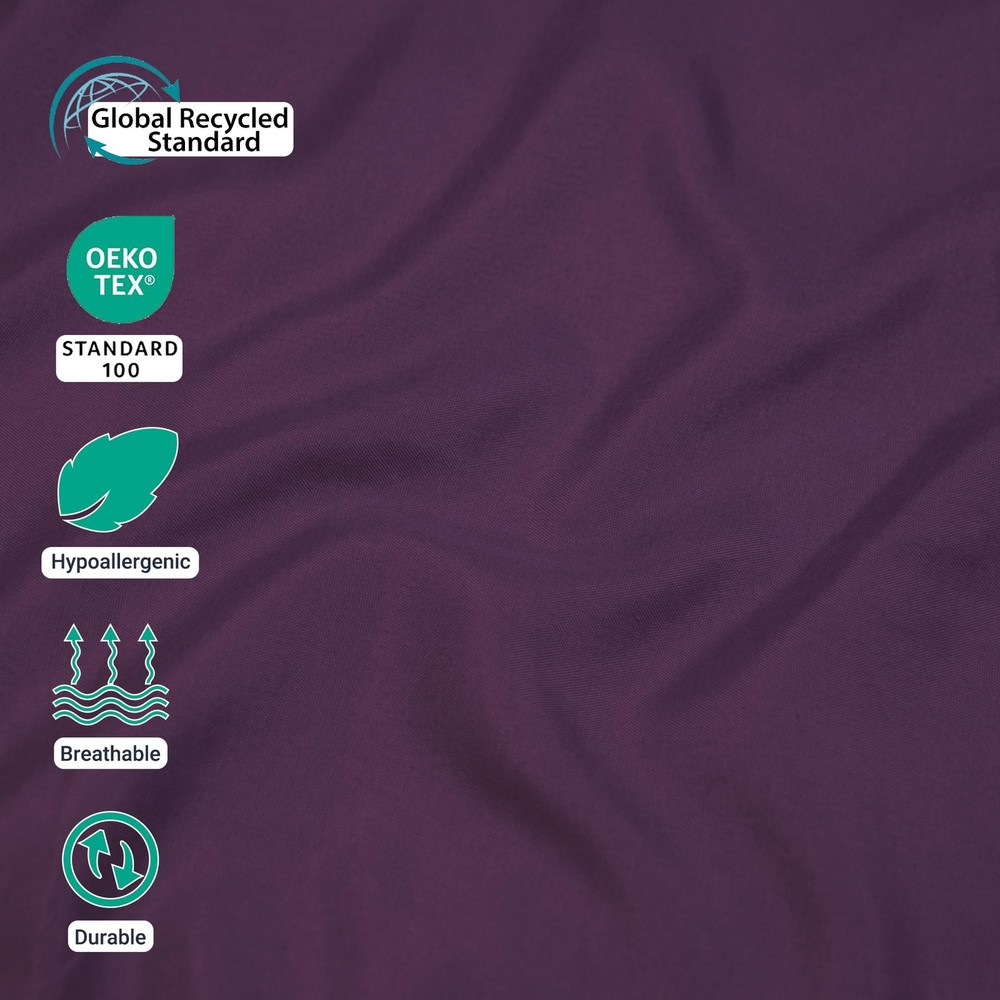 ZPECC Full Flat Sheet Only 1 Pack, Durable Dark Purple Top Bed Sheets Hypoall...