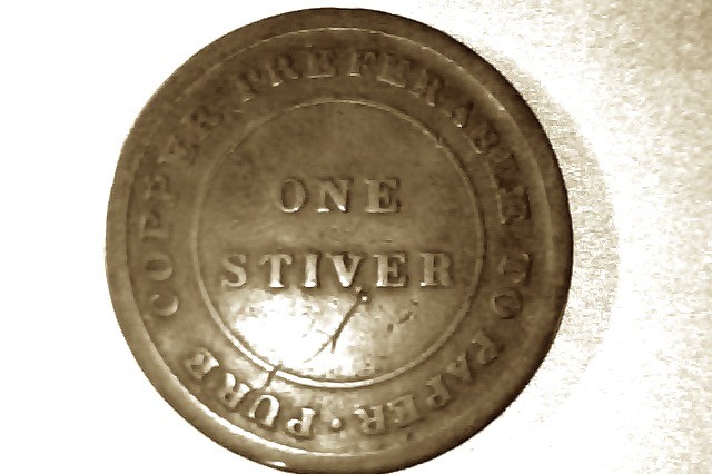 RARE 1838 Canada TRADE NAVIGATION - ONE STIVER -COPPER PREFERABLE