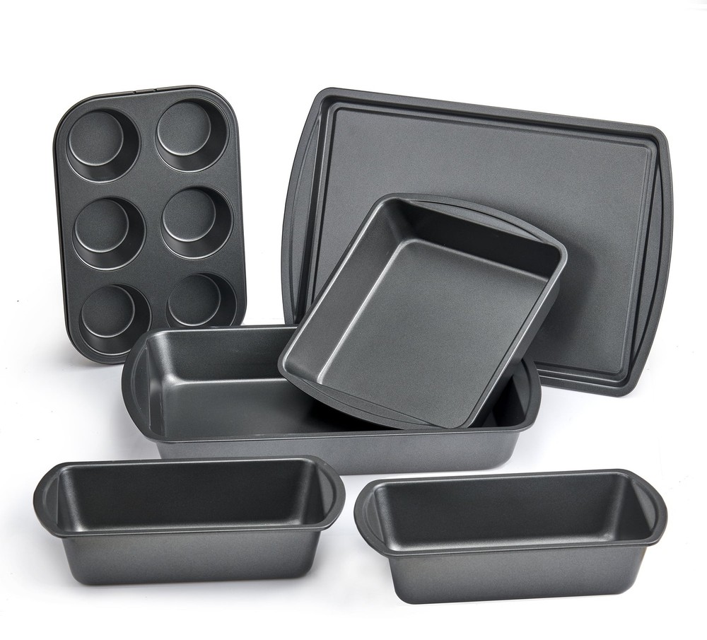 6 Piece Non-Stick Carbon Steel Bakeware Set， Gray