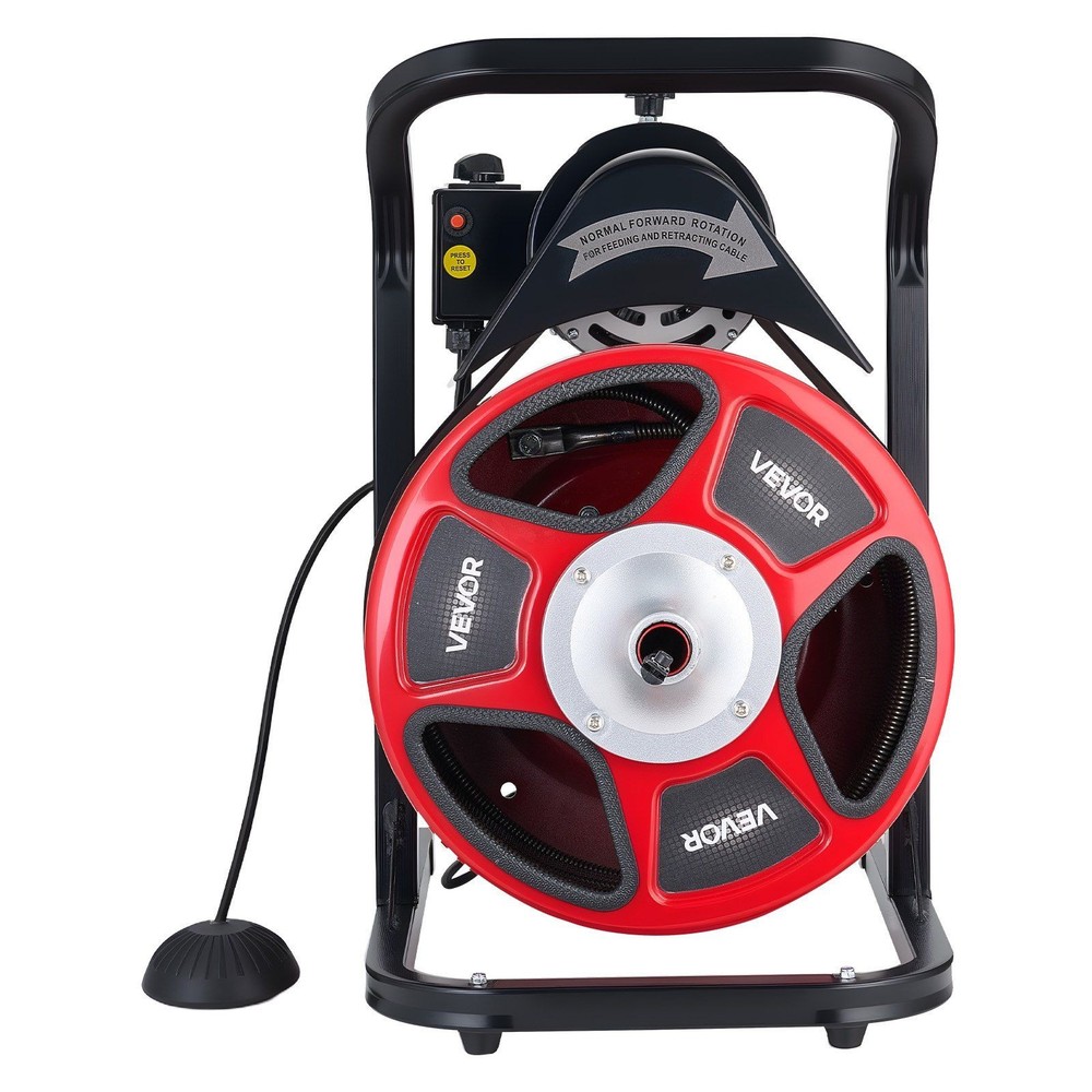 Sewer Snake Machine 50ft 1/2", 4 Interchangeable Cutters