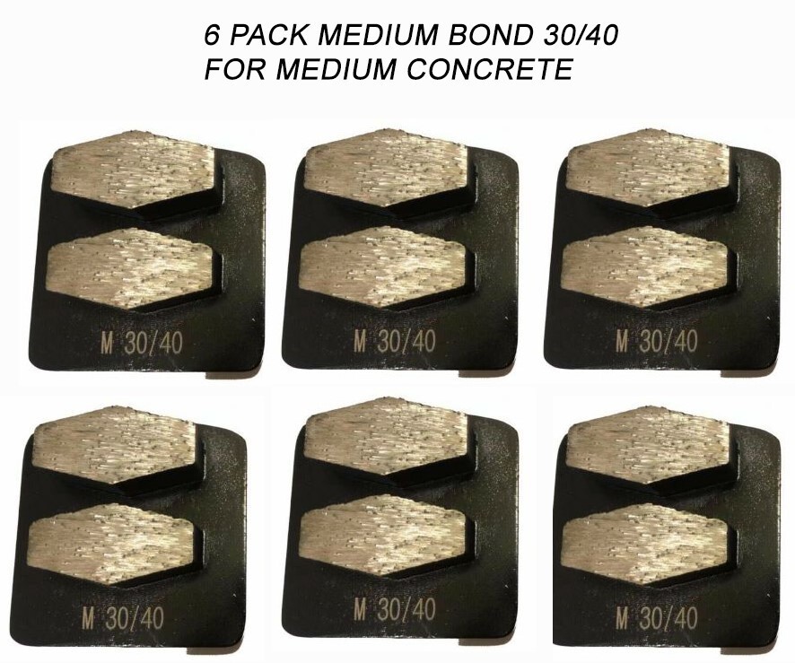 6-Pack! Husqvarna-Compatible Diamond Grinding Disc For Medium-Soft Surface 30/40