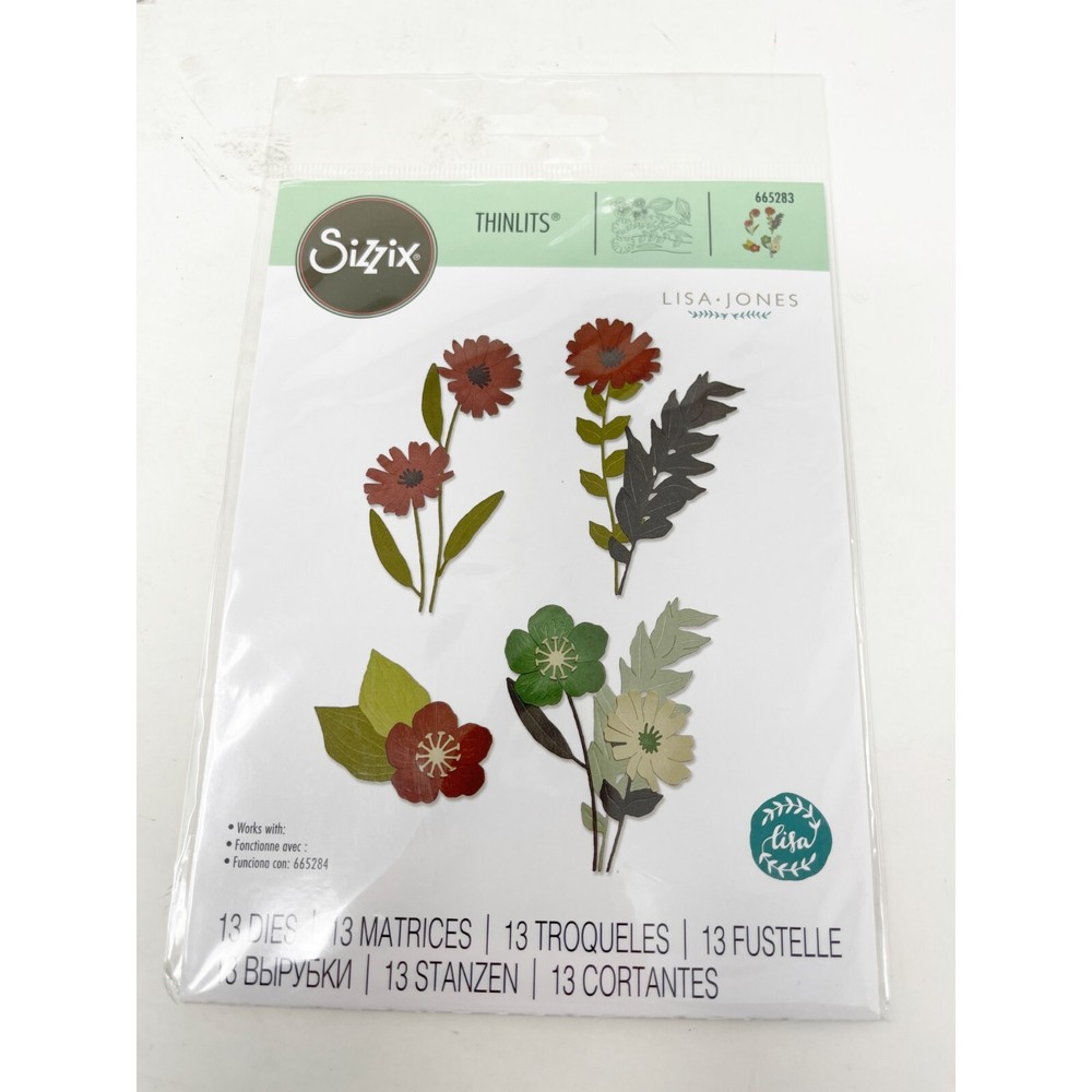 Sizzix Thinlits Floral Cutting Dies Summer Garden Flowers & Stamps Bundle NEW