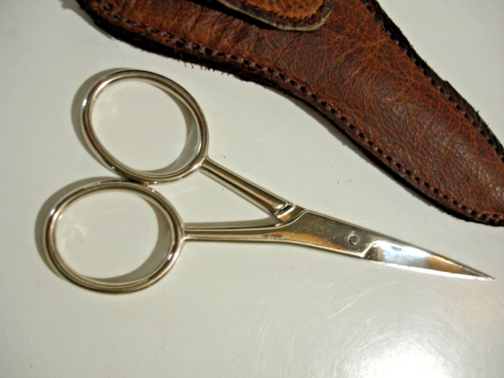 4" La Cross ITALY Professional Sharp Moustache Beard Trimming Scissors w/ Case