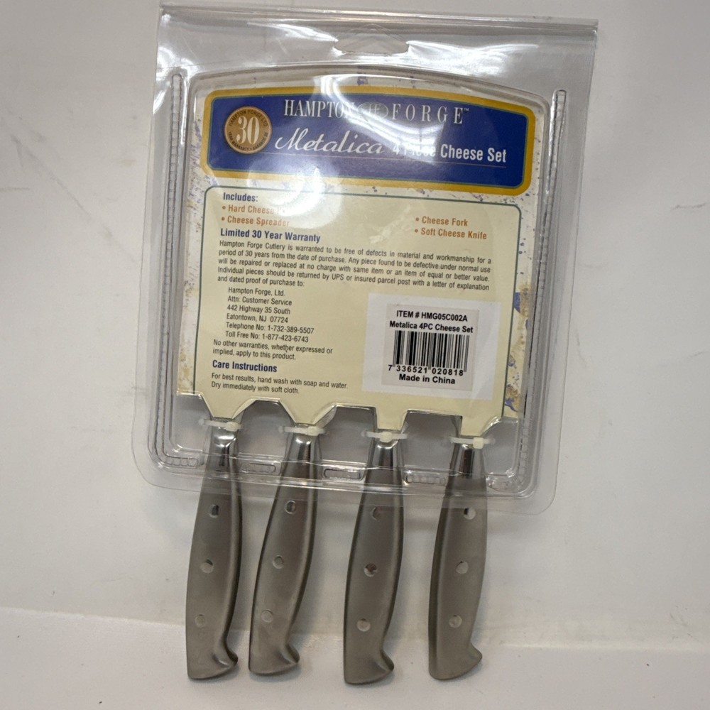 Hampton Forge Metalica 4 Piece Cheese Set - New
