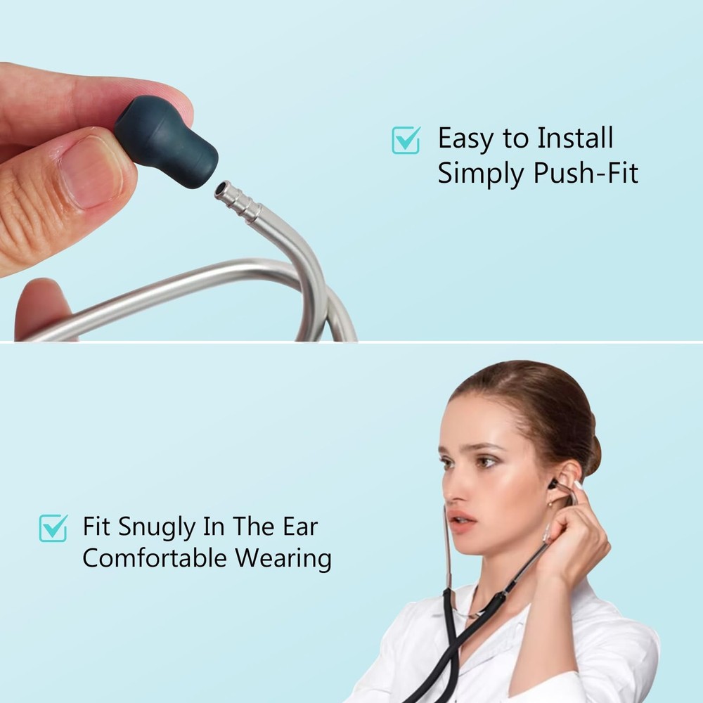 12pcs Soft Stethoscope Ear Tip Piece Replacement for Littmann Stethoscope, 3 ...