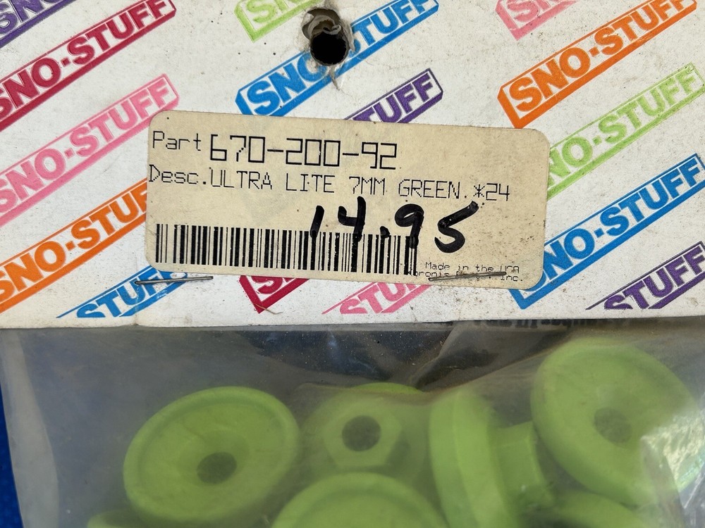 Sno-Stuff Ultra Lite Snowmobile Track Stud Backing Plate 7mm 24 Pack GREEN $17