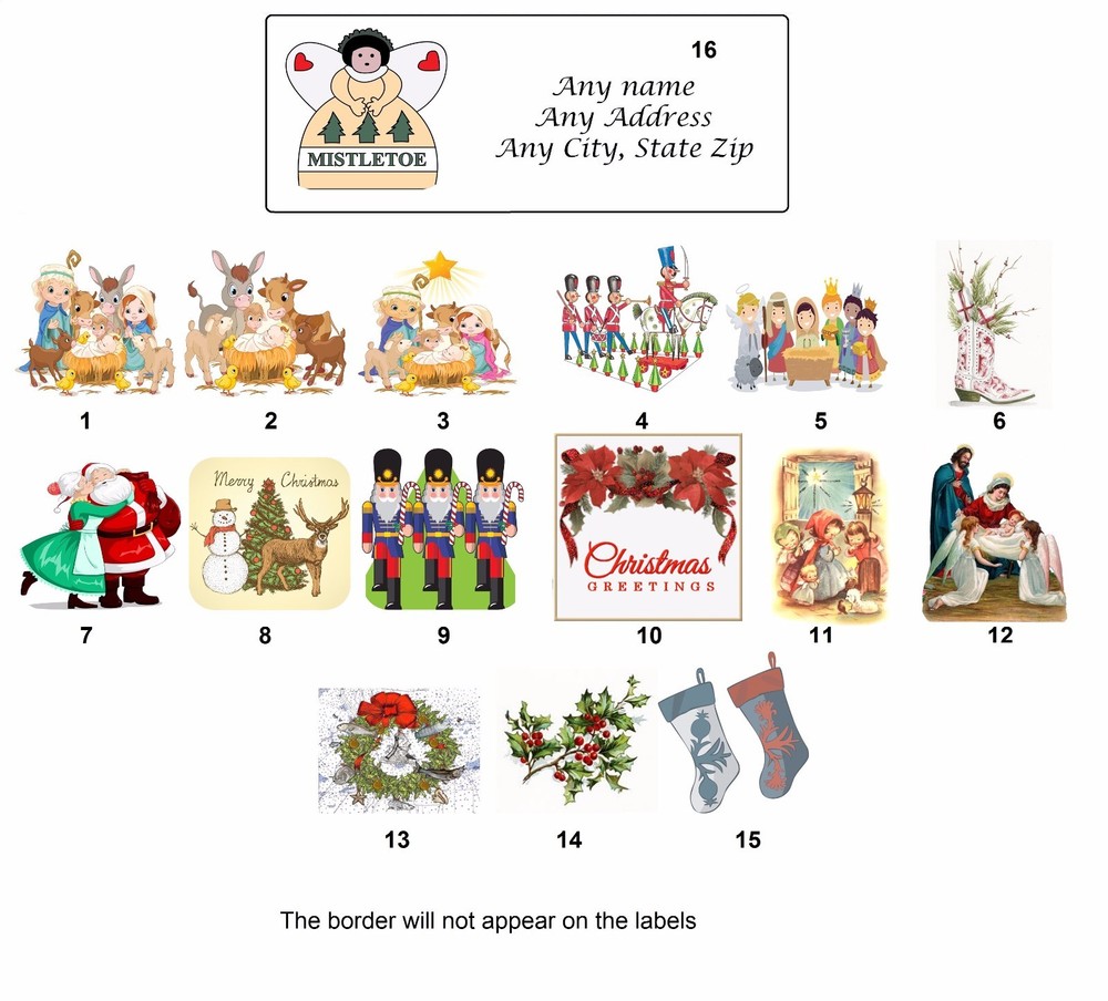 30 Personalized Address Labels Christmas (CM3)