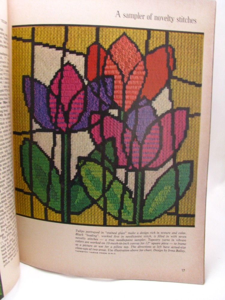 Vintage McCalls Needlepoint Beginners Step by Step 1972 Patterns Stitches Design