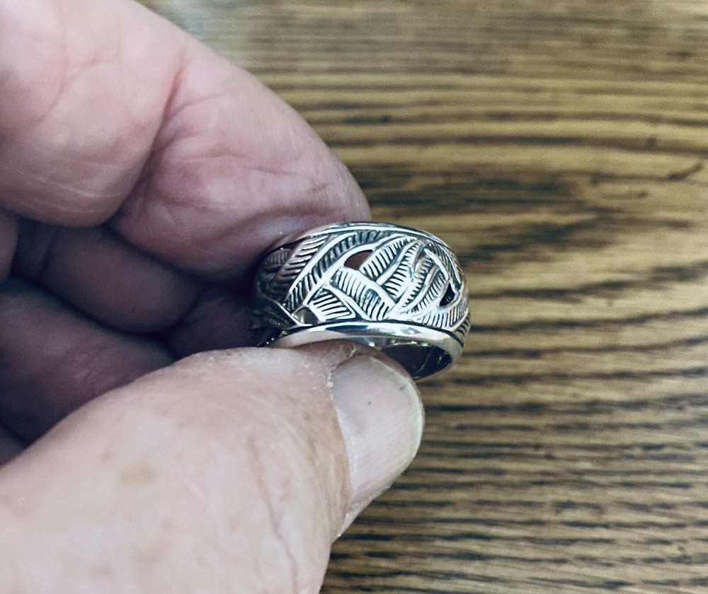 Leaf Band Sterling Silver