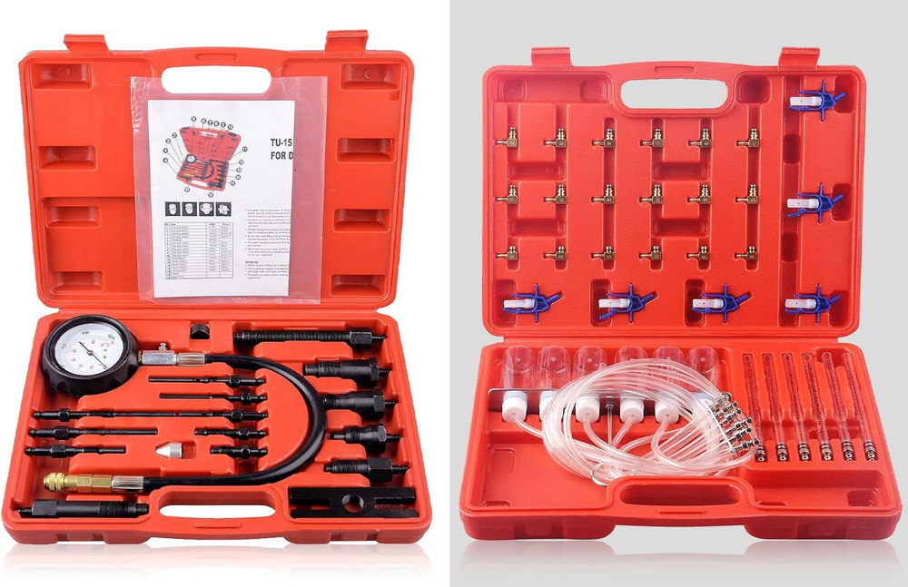 Cylinder Diesel Injector Flow Meter Bundle Diesel Engine Compression Tester Tool