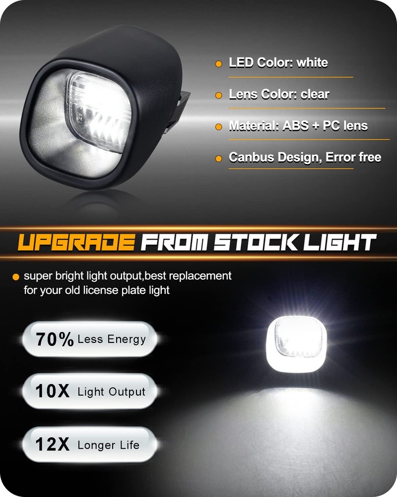 NDRUSH Led License Plate Lights Tag Lamp Assembly with Socket With