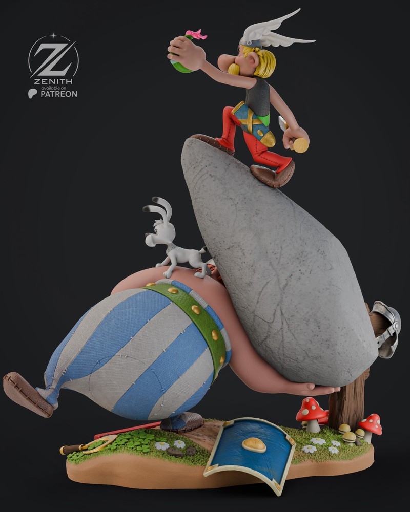 Asterix And Obelix Statue 3D Printed Kit Unpainted/Unassembled