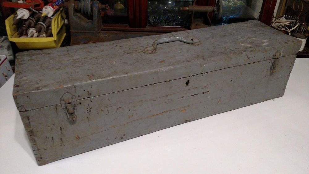 Antique Rustic Wood Carpenters Tool Box