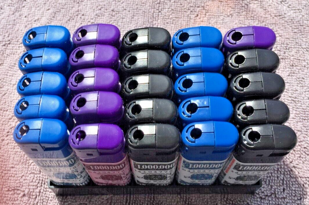 Million Dollar Electronic Lighters Adjustable Flame (25) Display Plus