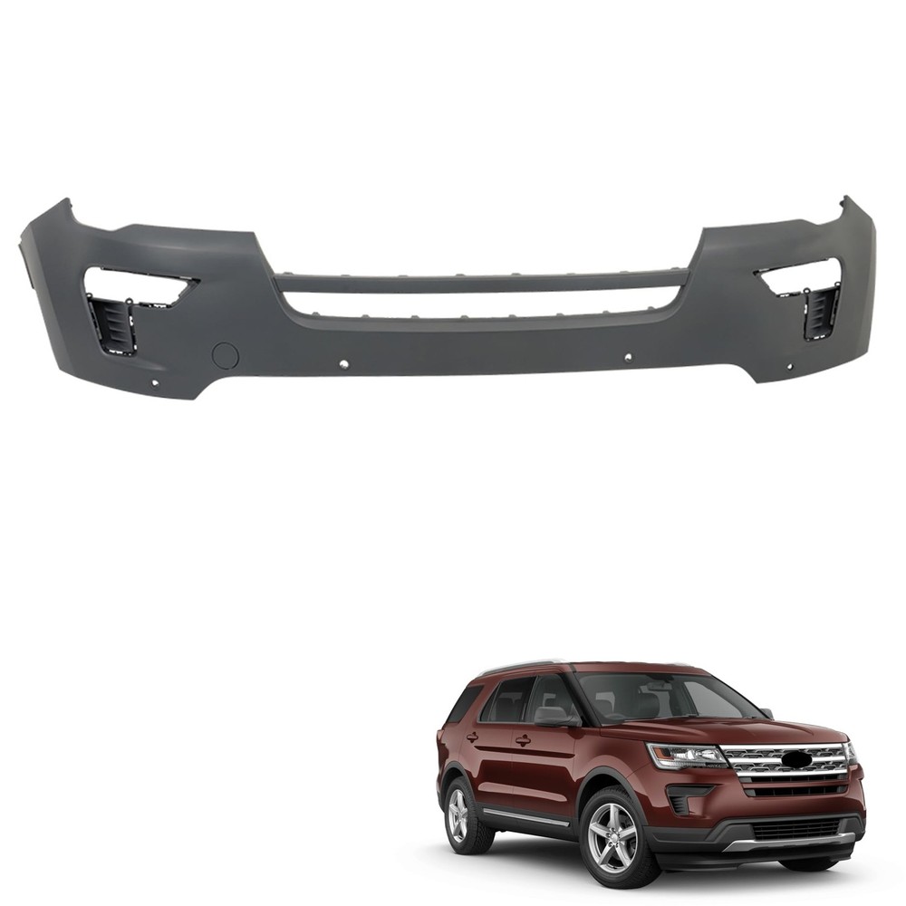 Front Bumper Cover Black Plastic with 4 Sensor Hole Explorer 2018-2019