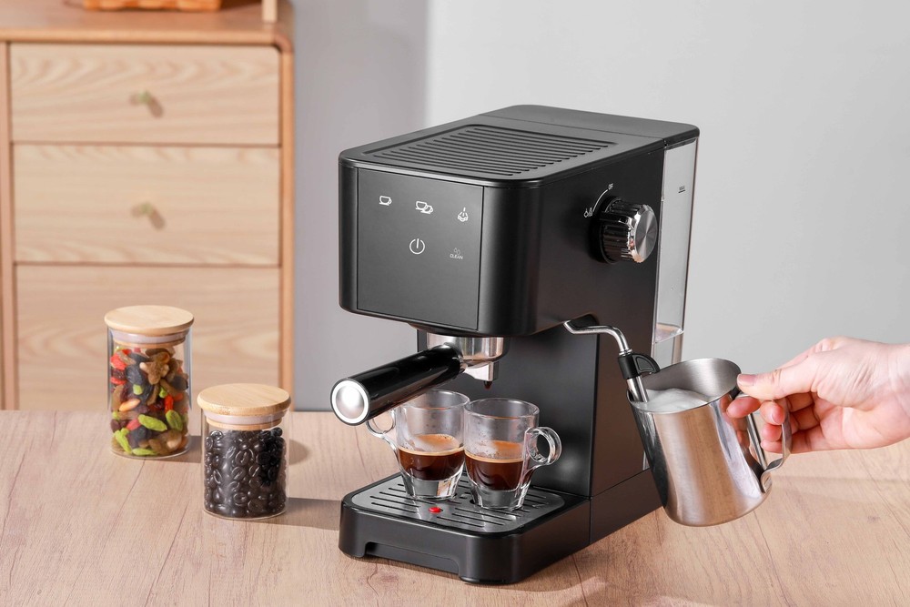 Mainstays 15 Bar, 2-Cup Black Matte Espresso Machine