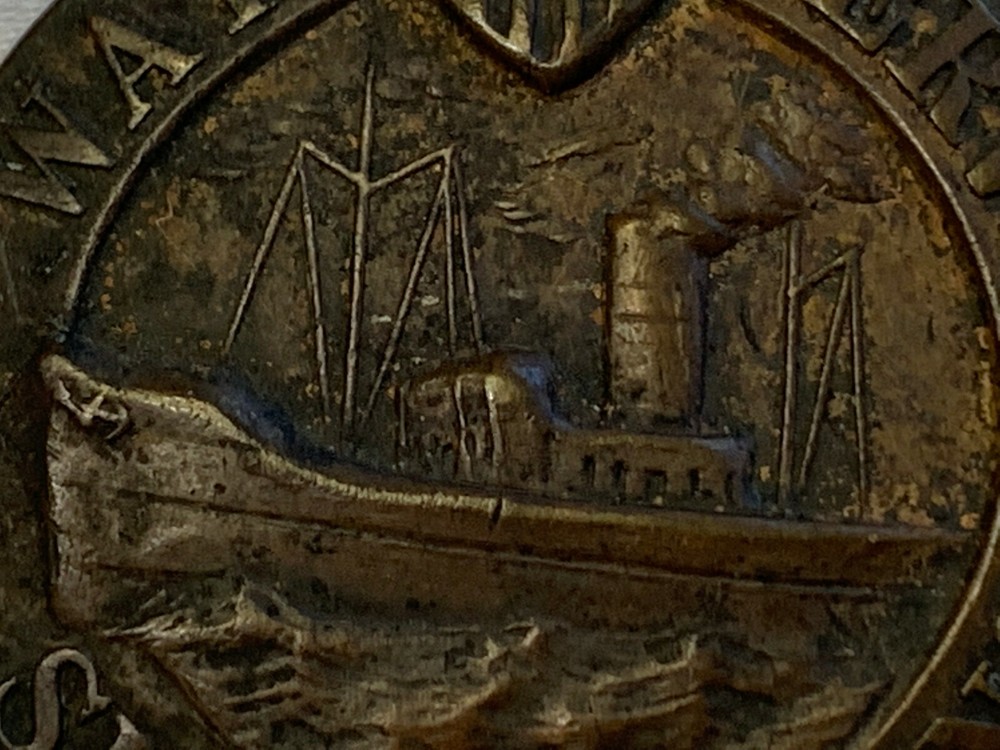 WWI War Service Ship Building Pin