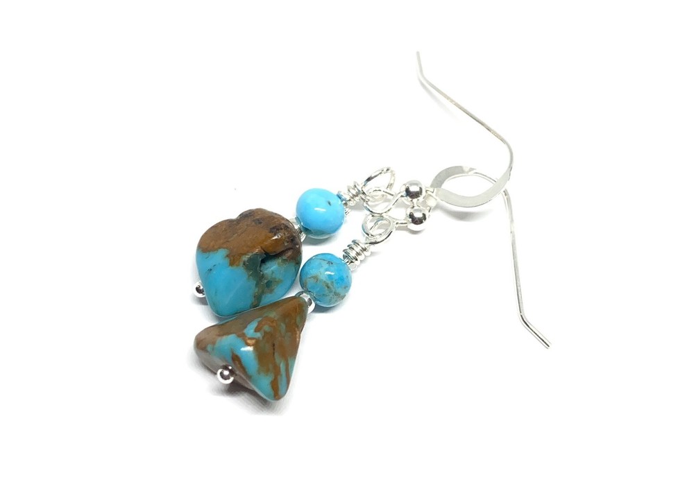 Turquoise Genuine Stone .925 Sterling Silver Earrings