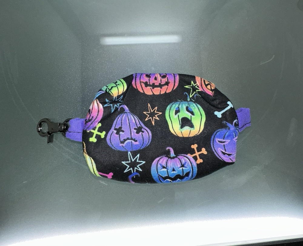 Handmade Over the collar Pet Bow & Bag Holder Bundle #2 (Halloween Pattern) New