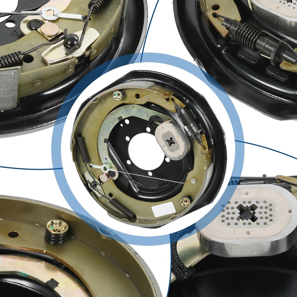 Four 12" X 2" Electric Trailer Brake Assembly for 7000 Lbs Trailer Axles LH & RH