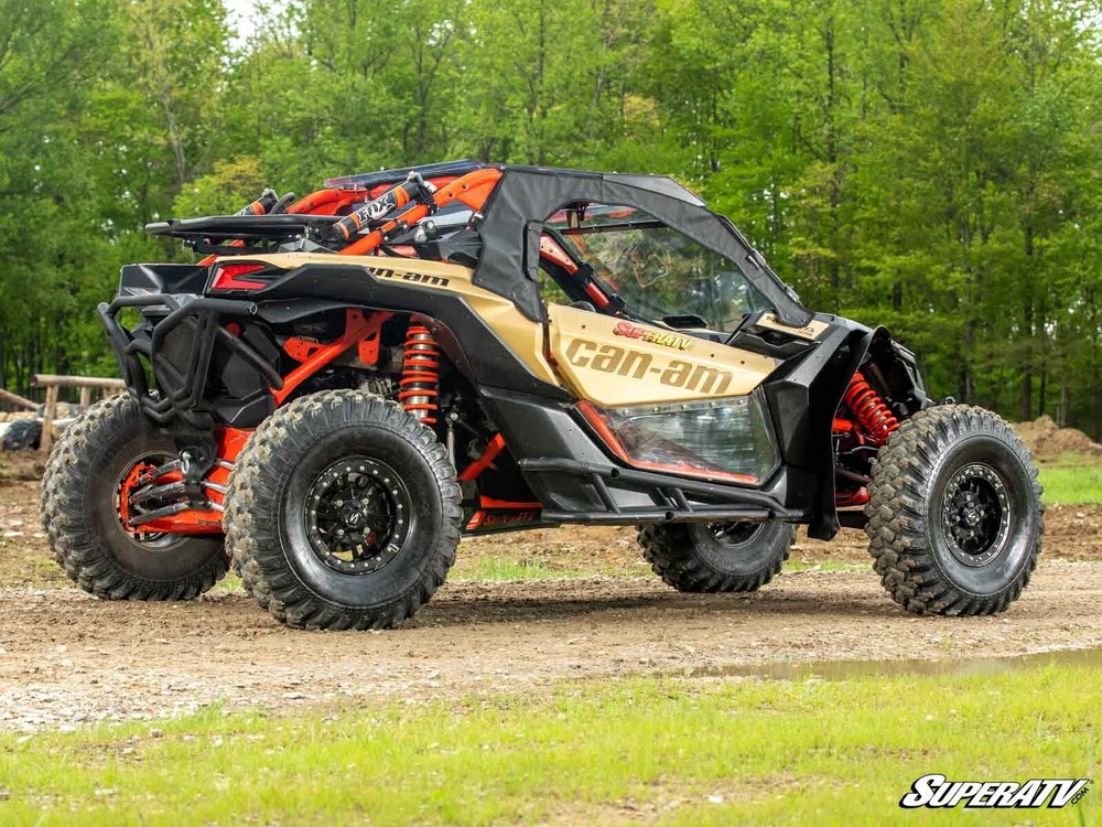 SuperATV Maverick X3 Soft Cab Enclosures Upper Doors - Rear Windshield - Light