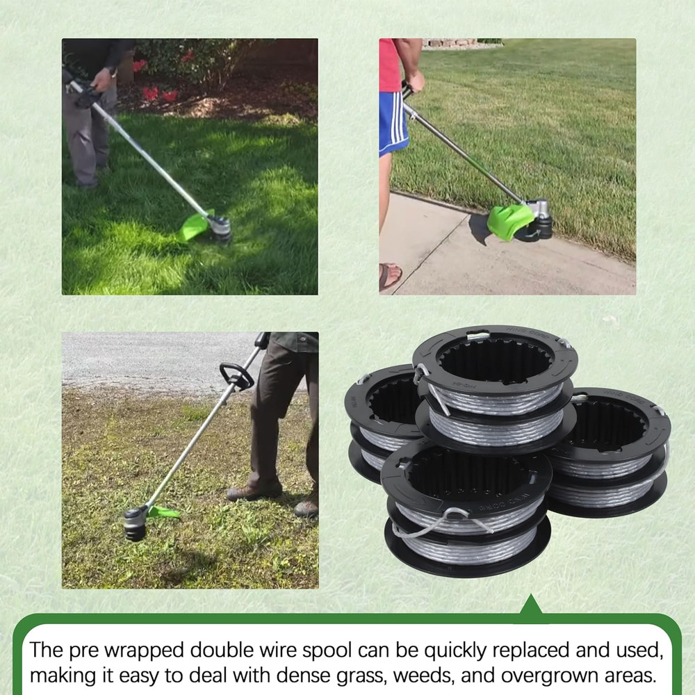 4 Pack 17Ft .080" SB00L00 String Trimmer Replacement Spool for Greenworks ST60V