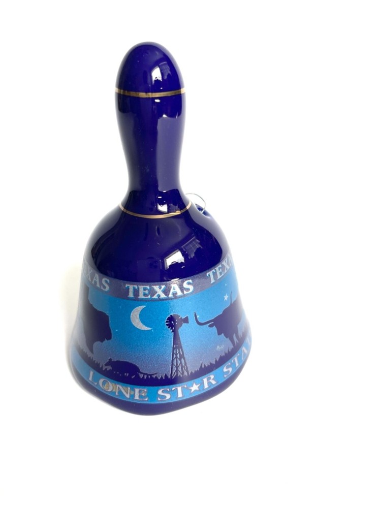 Texas dinner Bell - Ceramic Cobalt Blue