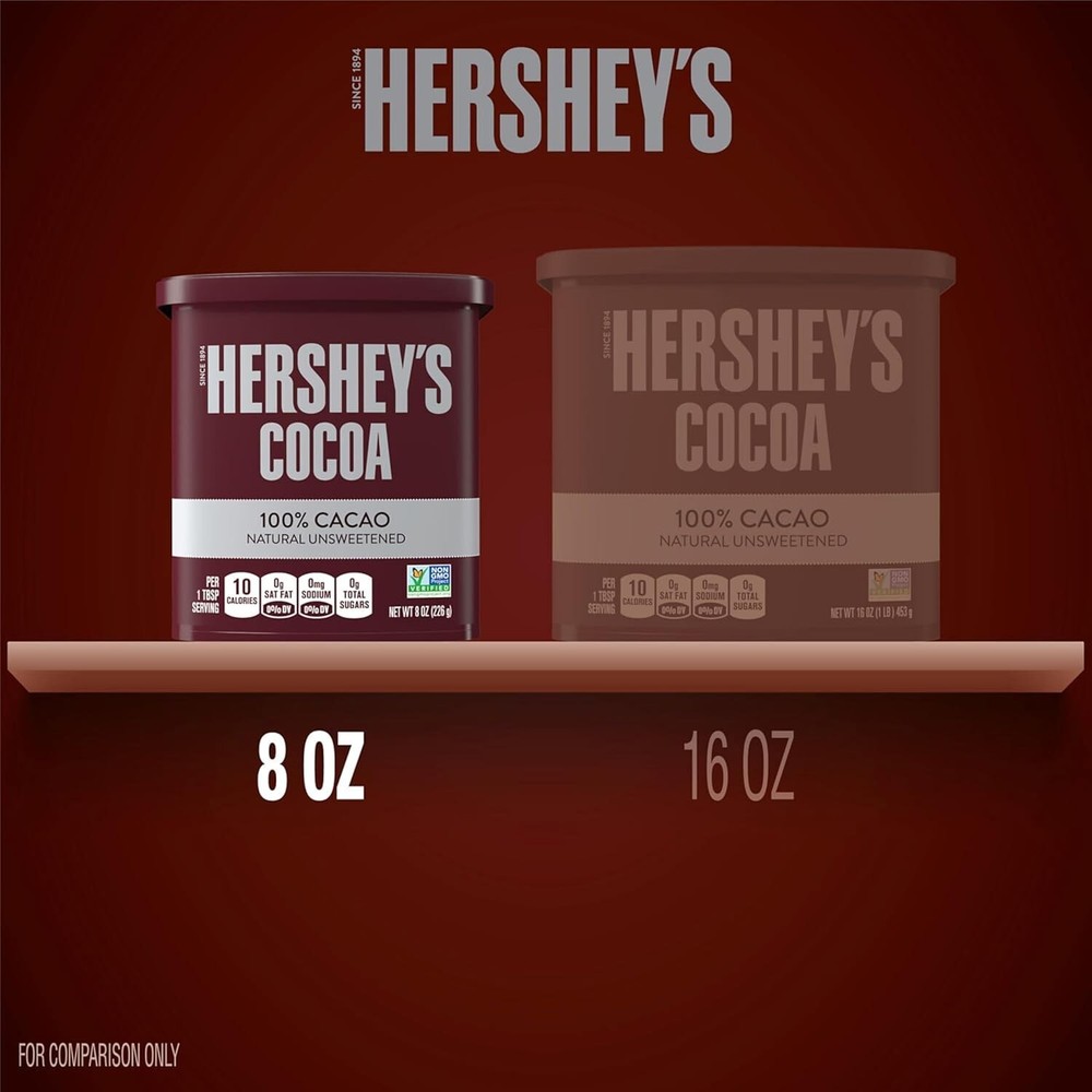HERSHEY'S Natural Unsweetened Cocoa Powder Can, 8 oz