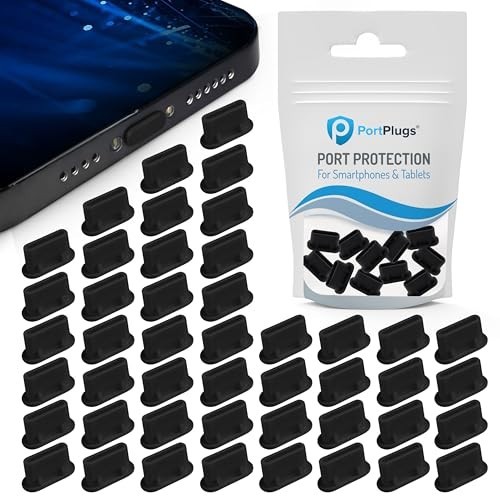 USB C Dust Plugs 50 Pack - Keep Charging Ports Clean for iPhone, Android, MacBoo