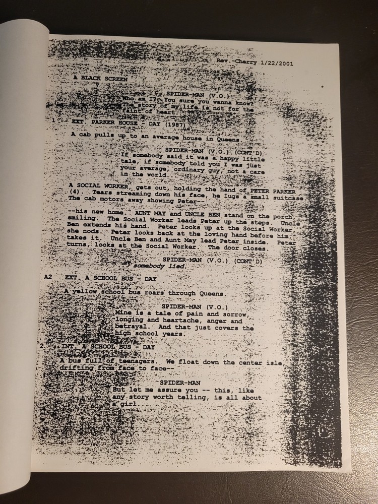 Spider-Man (2002) Script Includes Green (12/18/00) & Cherry (1/22/01) Revisions