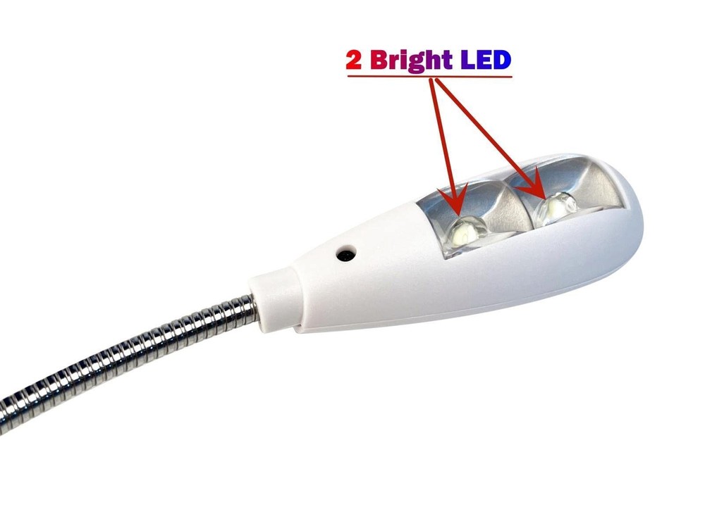 Kyfreshpower LED USB Reading Lamp Light with 2-Brightness Dimmable White