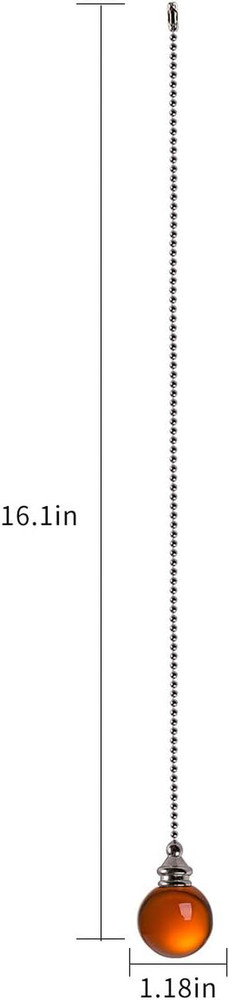 Ceiling Fan Pull Chain Set - 2 Pieces Amber Crystal Ball 30Mm Diameter Fan Pull