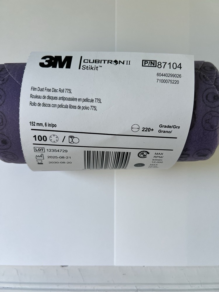 3M 87104 Cubitron II Stikit Sanding Disc Roll 220+ (100 Discs)