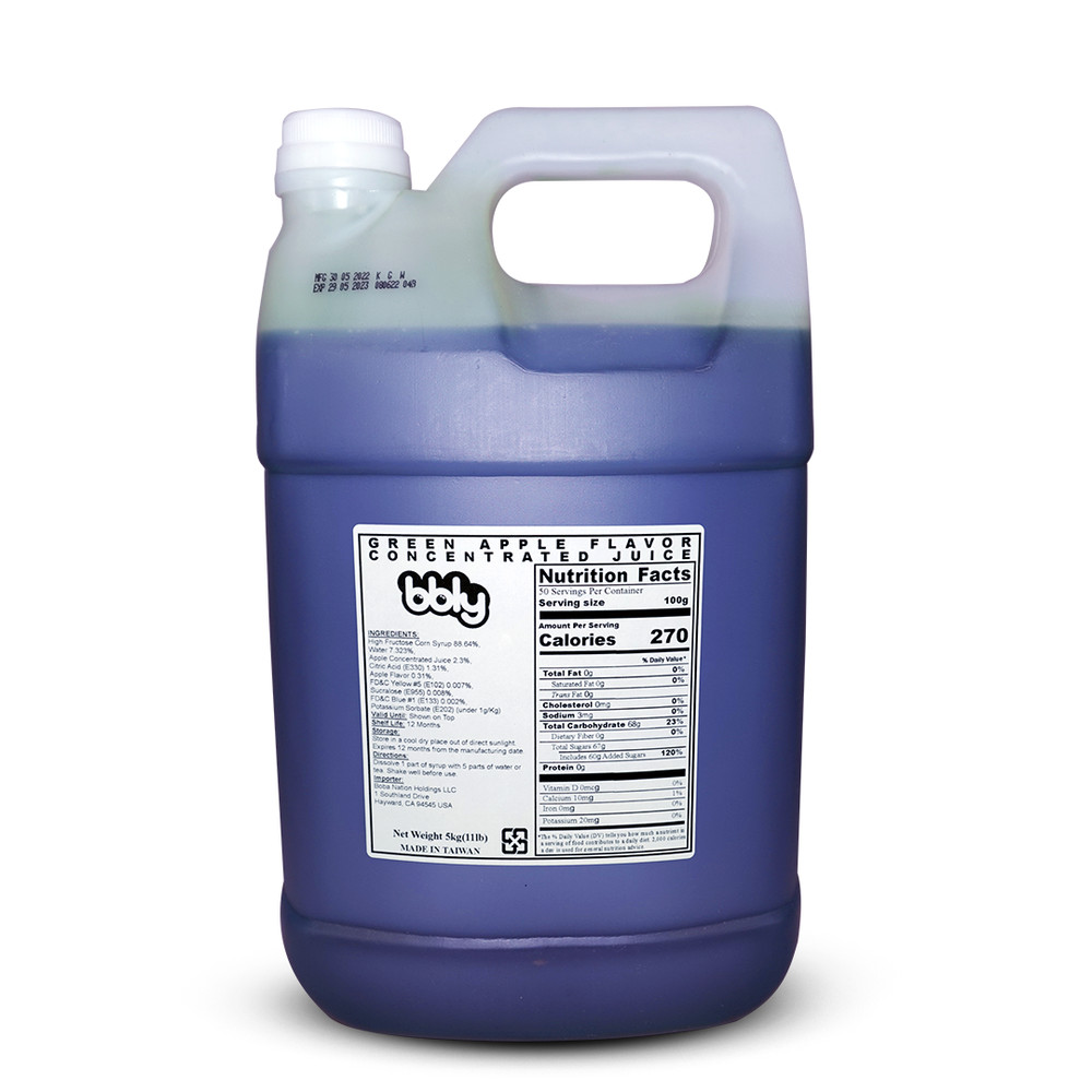 BBLY Green Apple Syrup, 11lbs x btl