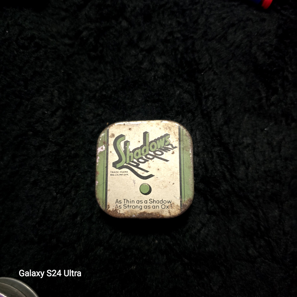 VINTAGE SHADOWS CONDOM / PROPHYLACTIC ADVERTISING TIN