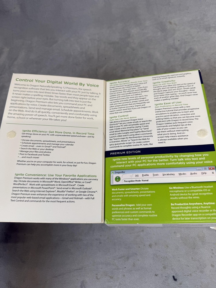 Nuance Dragon NaturallySpeaking 12 Premium Speech Recognition Software DVD