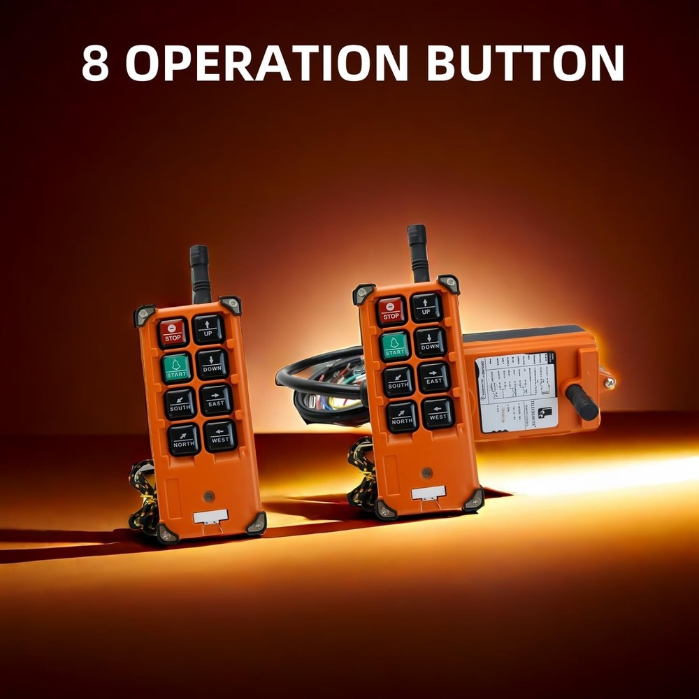 8 Button Crane Remote Control Transmitter, 360° Wireless Crane Control
