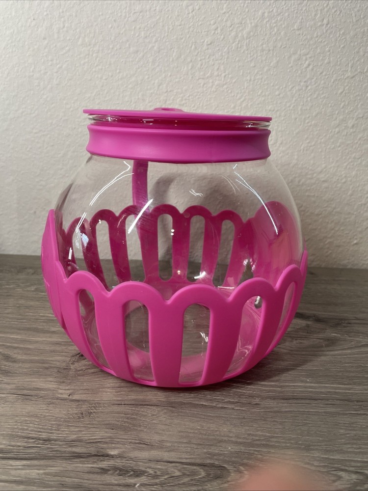 Ecolution Micro-Pop 1.5 Qt Microwave Glass Popcorn Popper - Fuchsia Pink