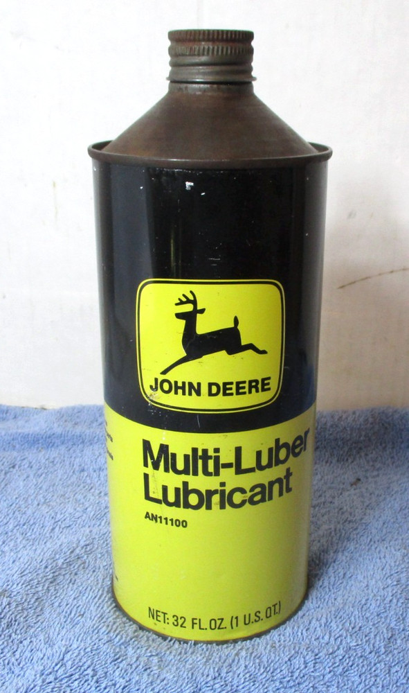 Nice John Deere 1 Quart Empty Multi-Luber Lubricant Can Tin 32oz Tractor