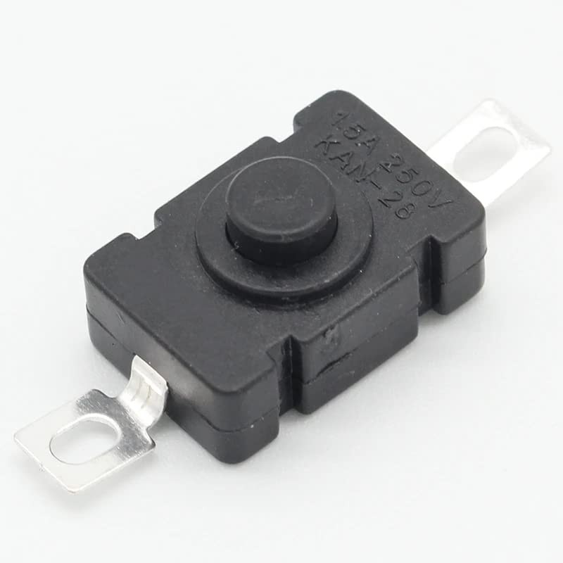 30 Pack Self-Lock Micro Push Button Switch Flat 2 PIN with Hole Mini ON/Off