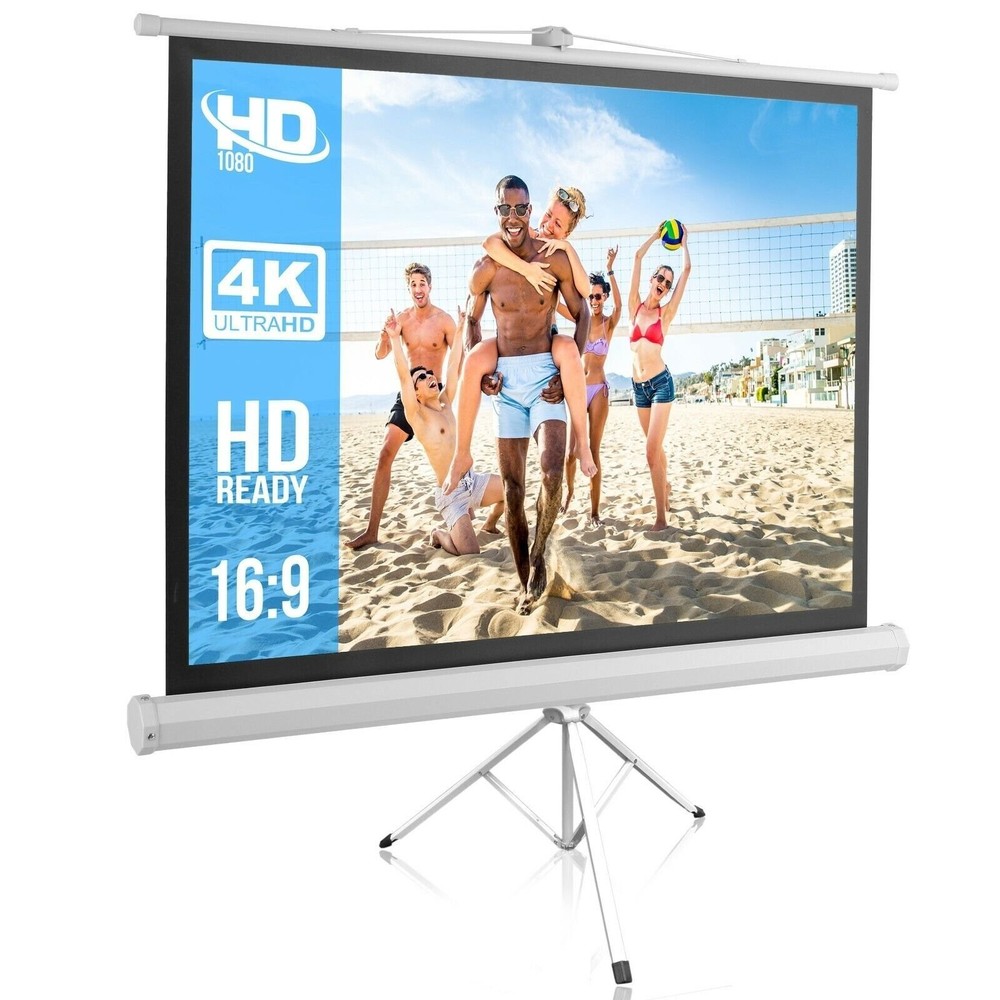 Pyle 50in Video Projector Screen Portable Quick & Easy Setup Tripod Stand Style