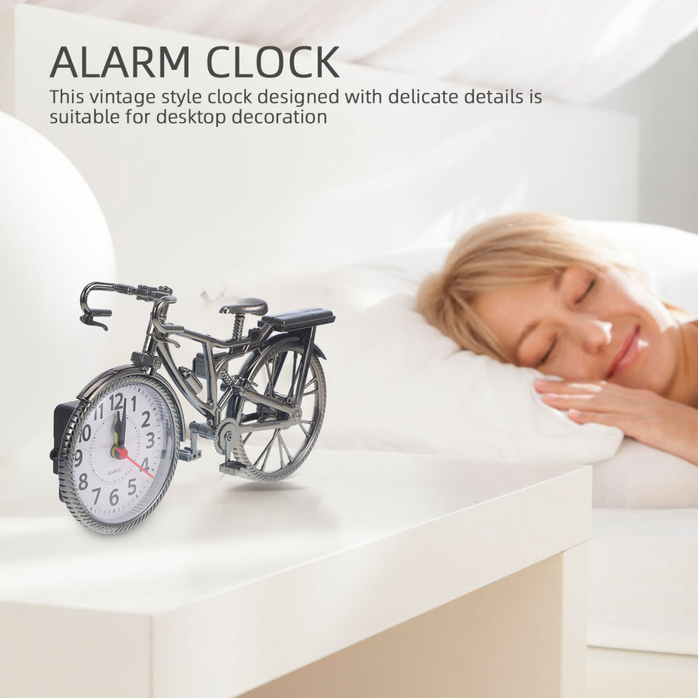 1PC Bicycle Alarm Clock Retro Creative Clock Desktop Vintage Clock Desktop Decor
