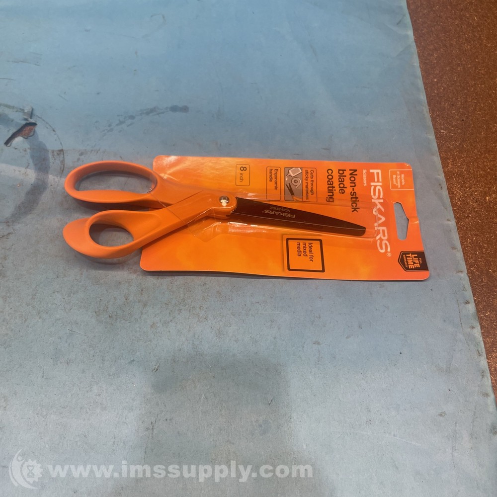 Fiskars Non Stick Bent Handle Right Handed Scissors, 8in FNFP