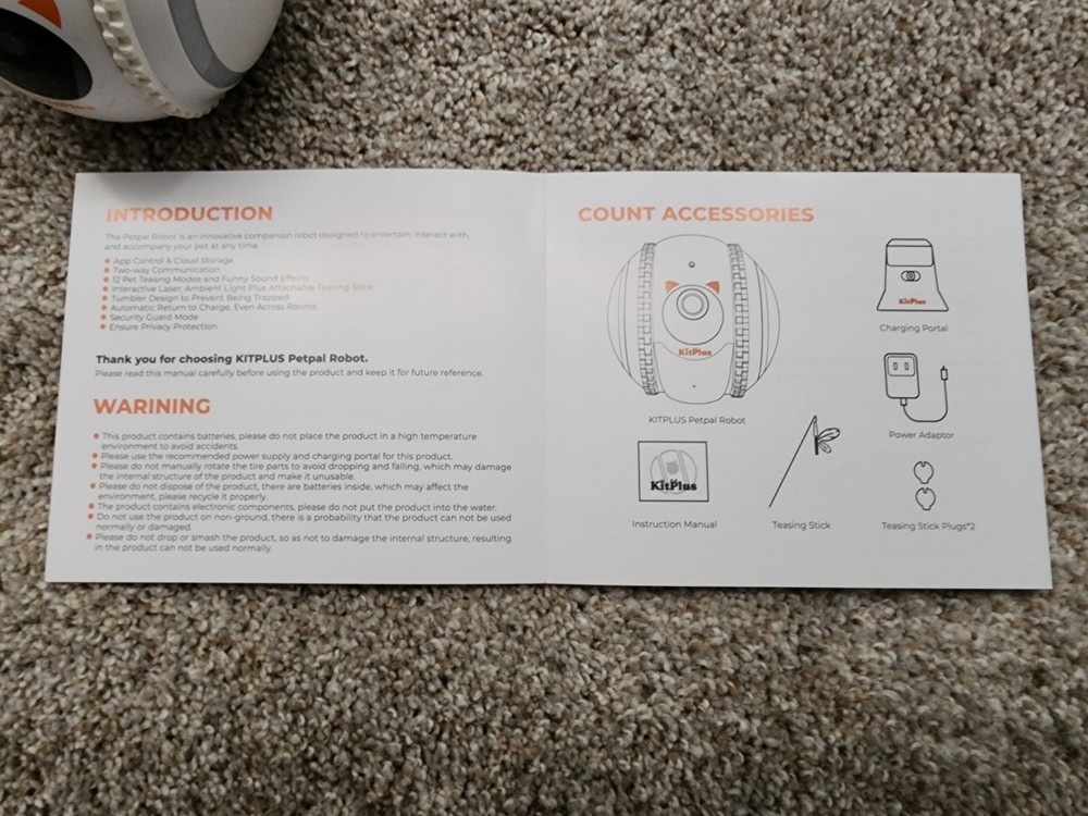 KITPLUS Pet Camera robot for Dog and Cat Self-Charging Smart Automatic Feeder