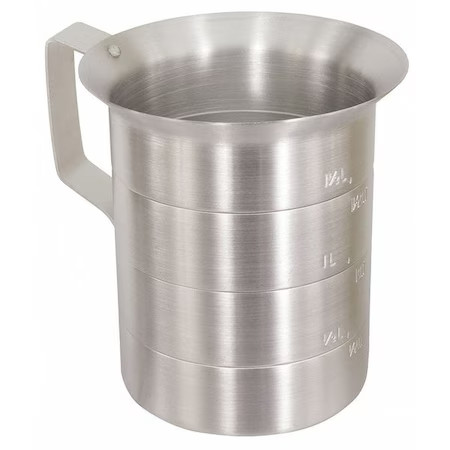Crestware Mea04 Measuring Cup, Aluminum, 4 Qt. Liquid