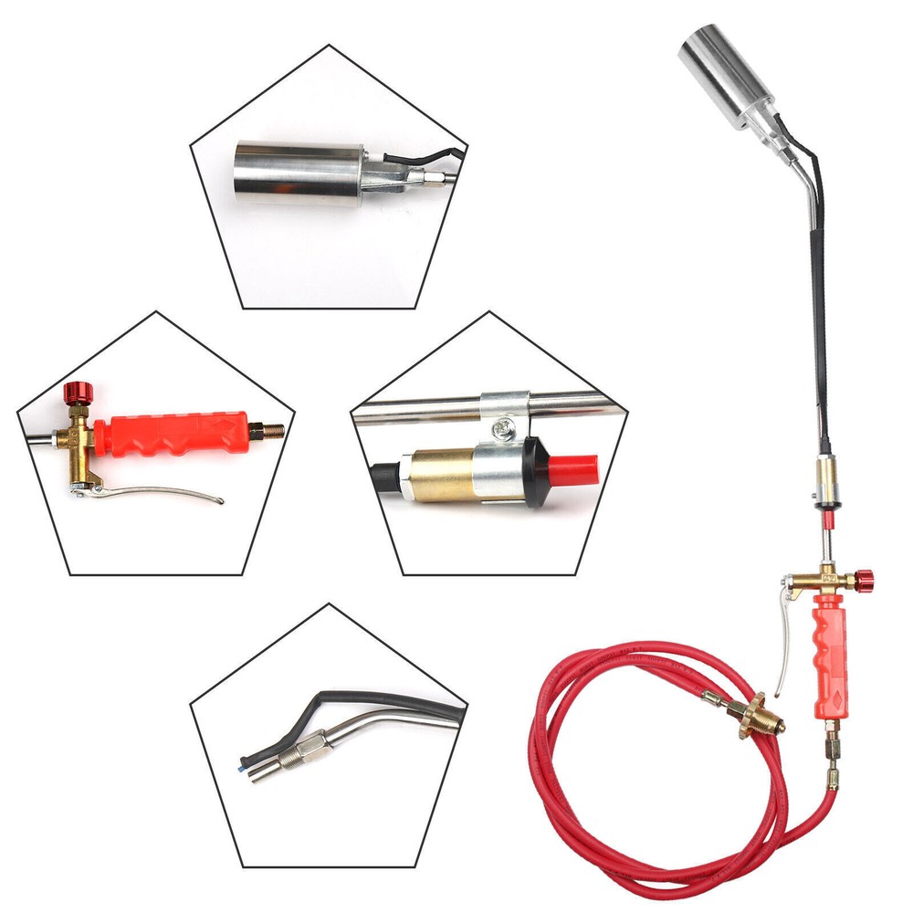 Portable Propane Weed Torch with 79" Hose Burner Ice Melter Push Button Igniter