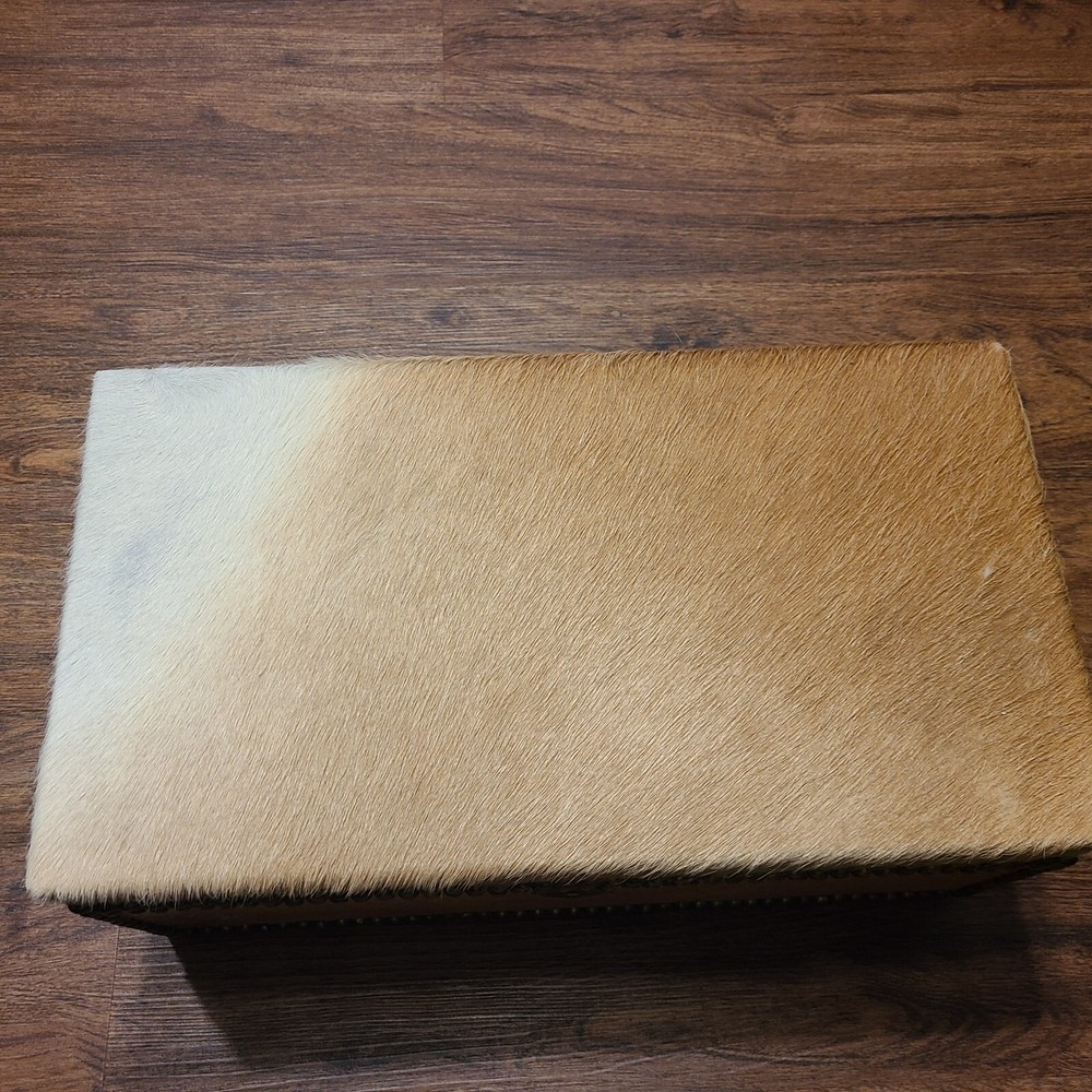 Vintage Deer Hide Small Cedar Chest Trunk