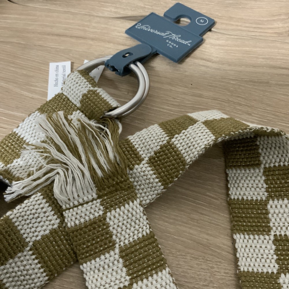 📀 Universal Thread Women's D Ring Checkered Belt - MEDIUM